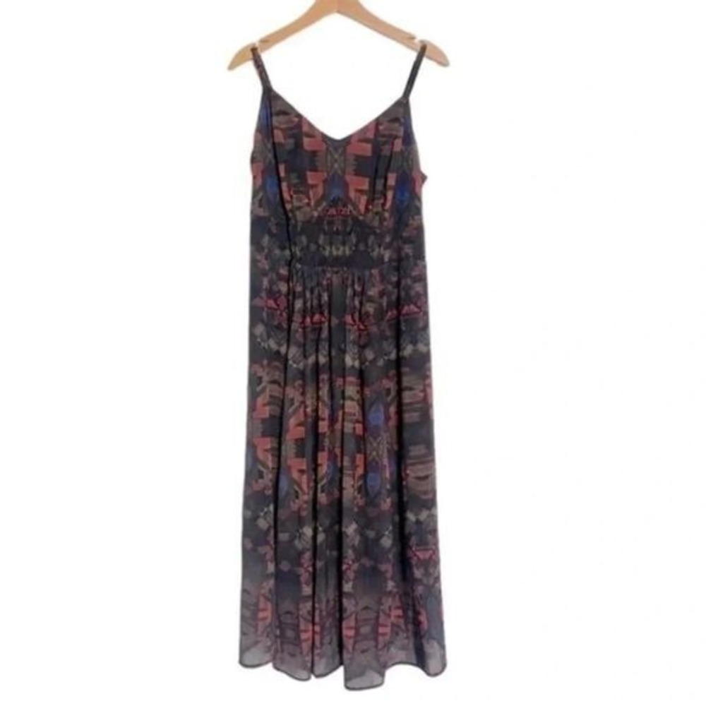 City Chic 14 Boho Maxi Dress Sleeveless Geometric Print Flowy Whimsigoth NEW